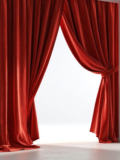 Red Velvet Curtains Photography Poster.
