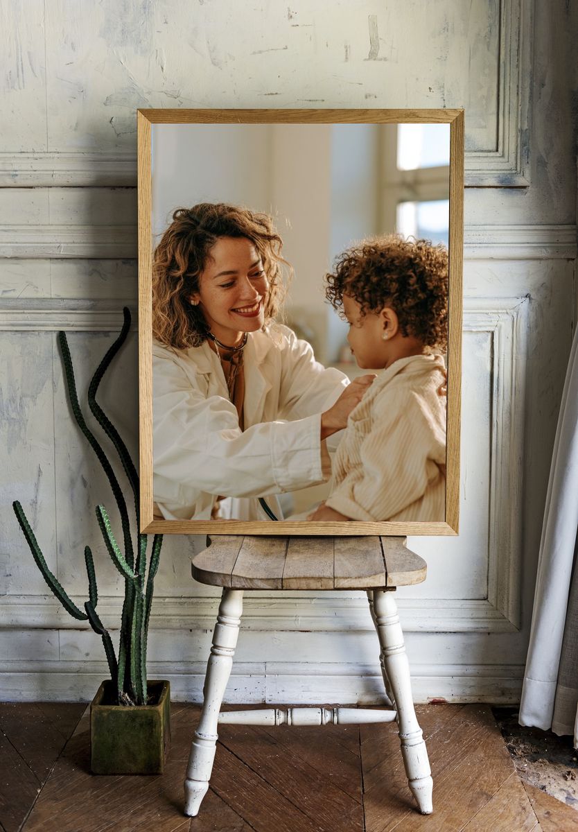 Warm Mother and Child Portrait Poster. room preview