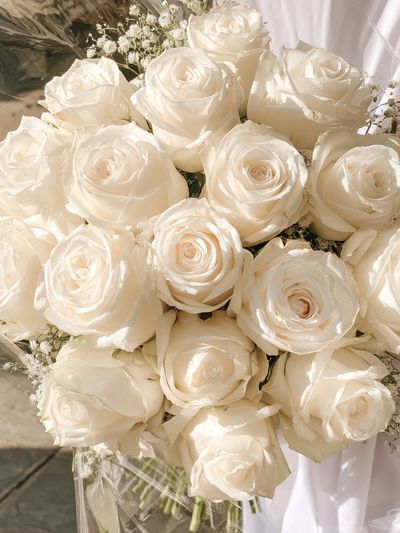 White Roses Bouquet Photography Poster.