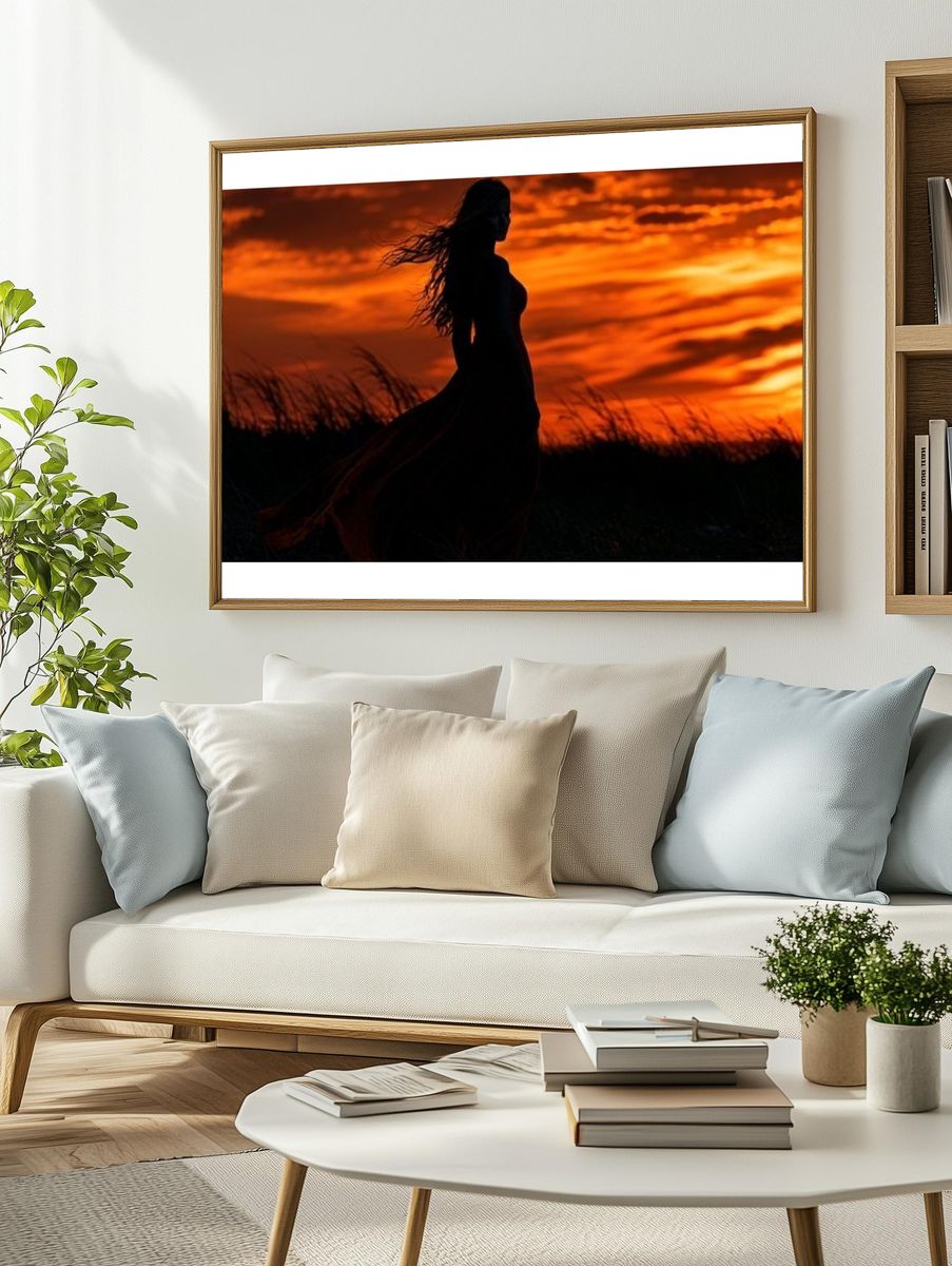 Silhouette at Sunset Photography Poster. — room view 2
