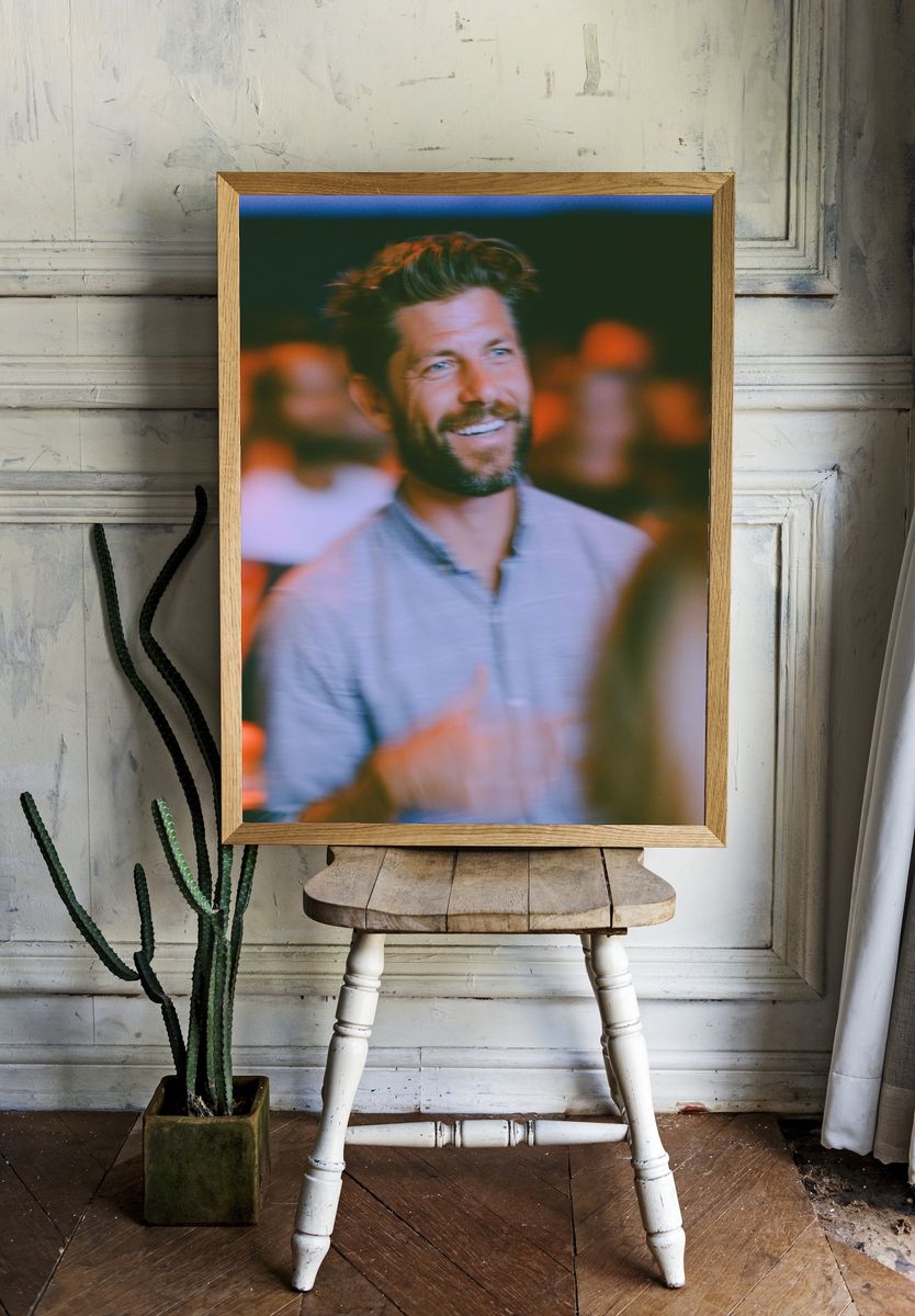 Smiling Man Portrait Photography Poster. room preview
