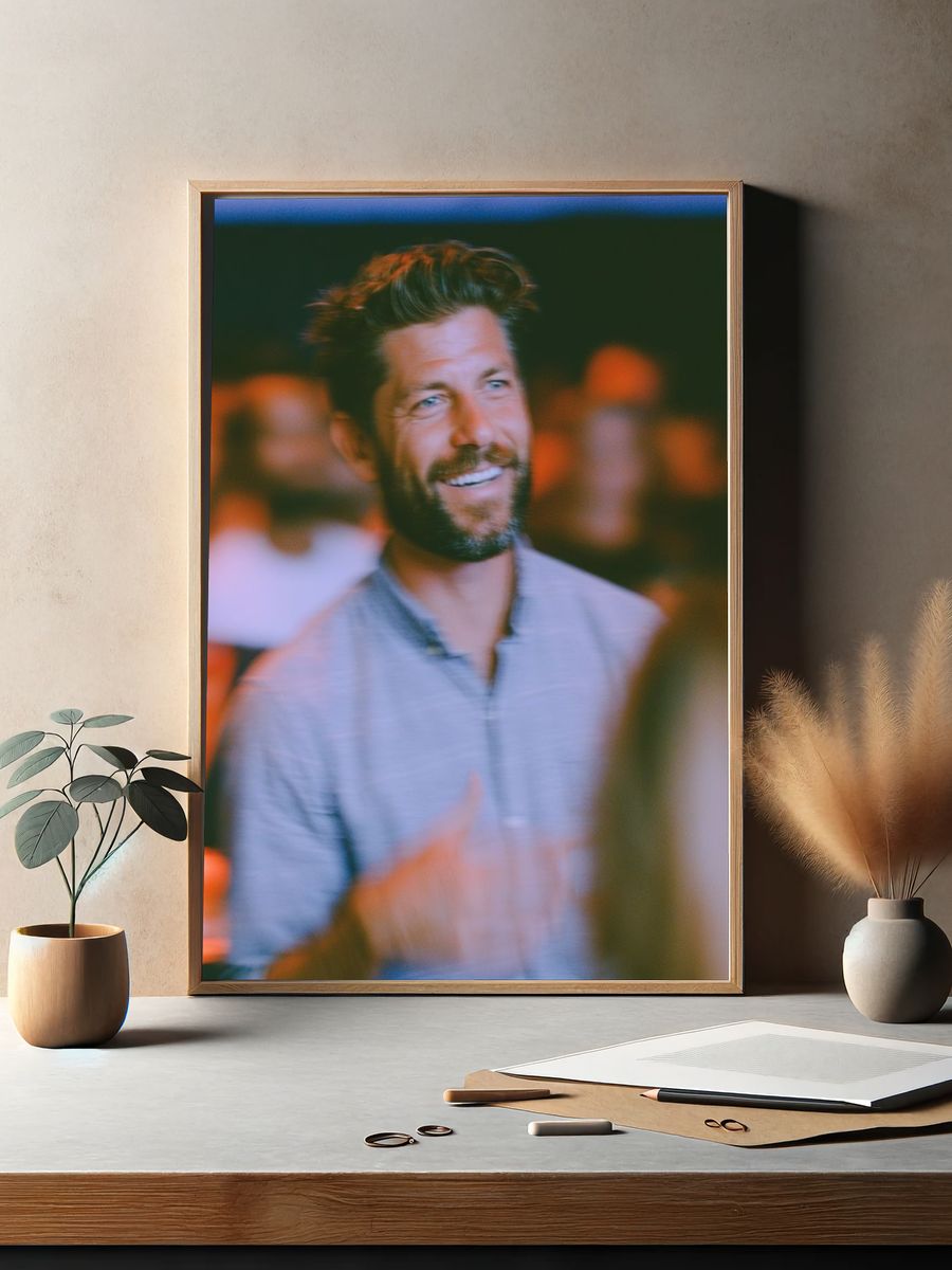 Smiling Man Portrait Photography Poster. — room view 2