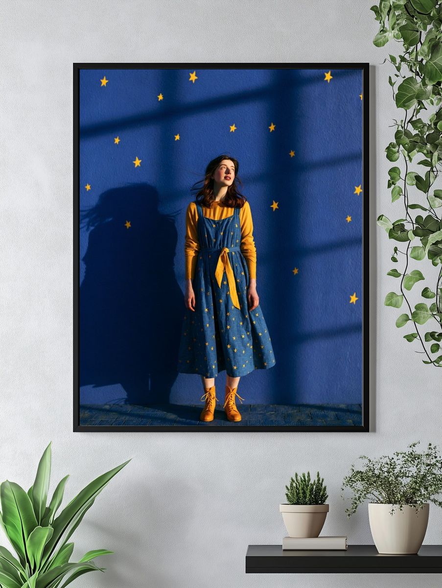 Starry Blue Portrait Photography Poster. — room view 4