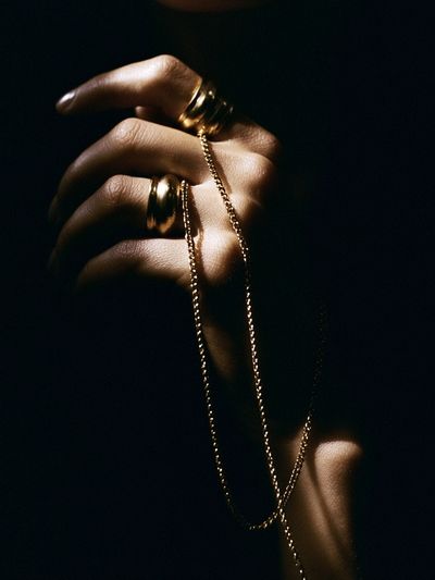 Golden Hand Jewelry Portrait Print.