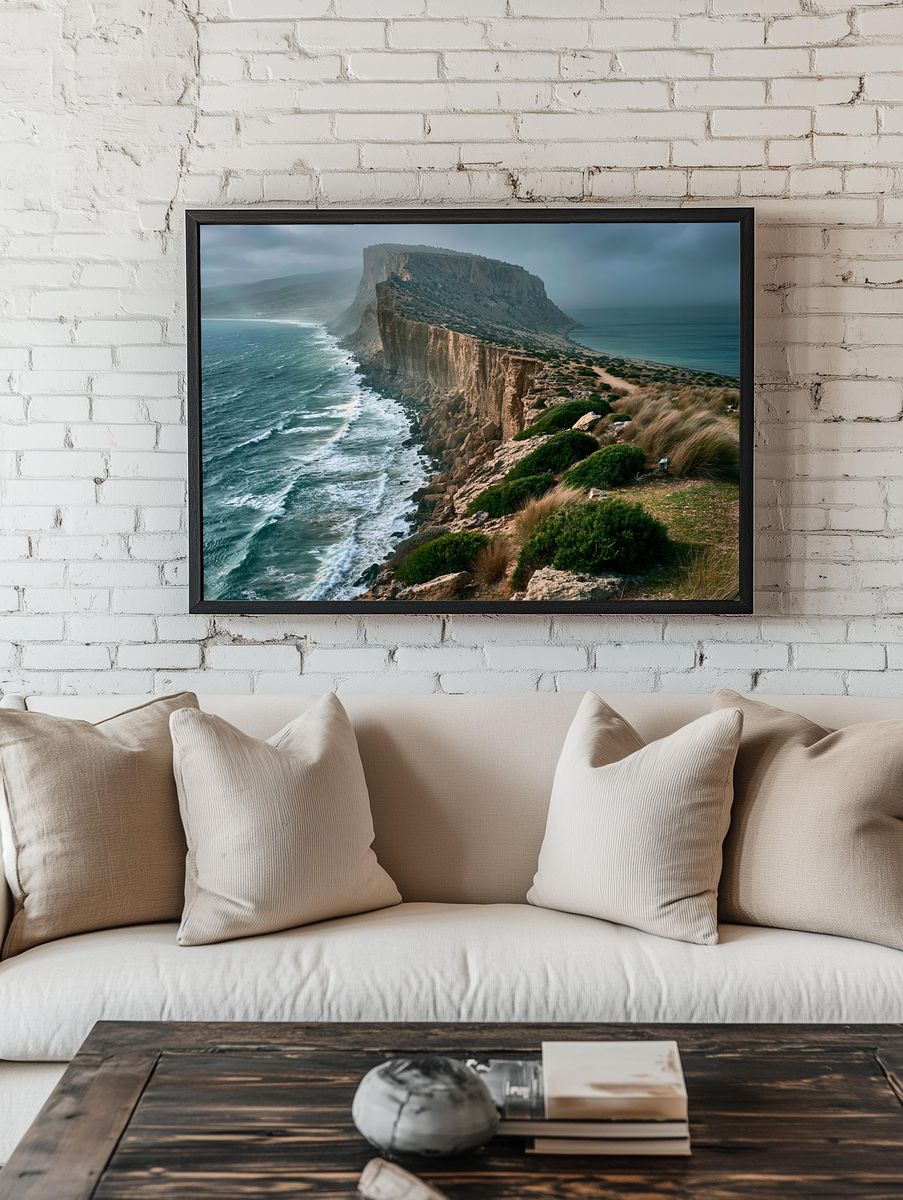 Coastal Cliffscape Photography Print. room preview
