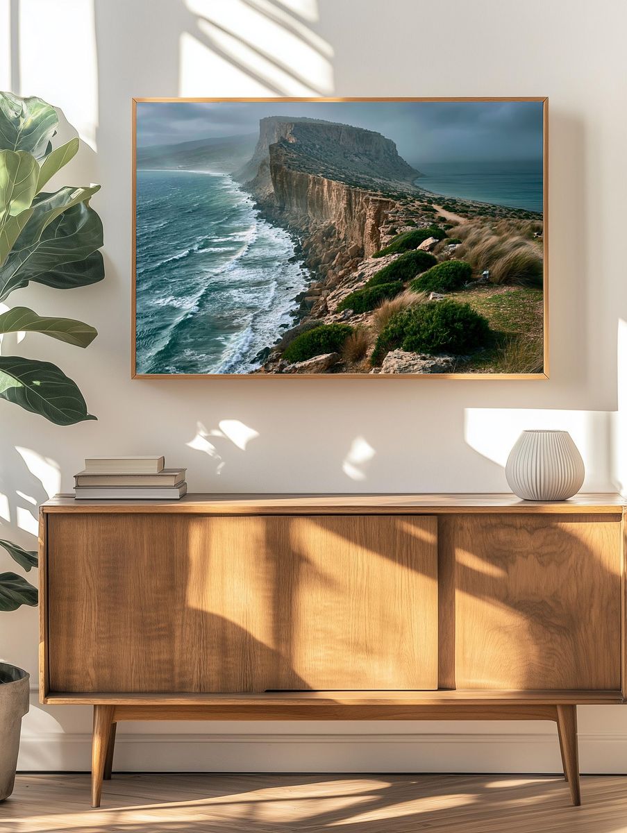 Coastal Cliffscape Photography Print. — room view 3