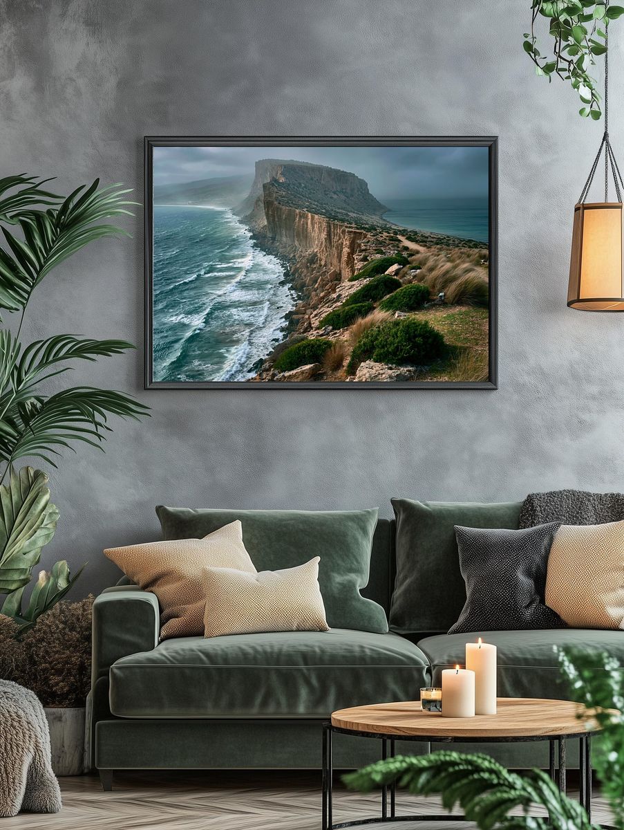 Coastal Cliffscape Photography Print. — room view 4