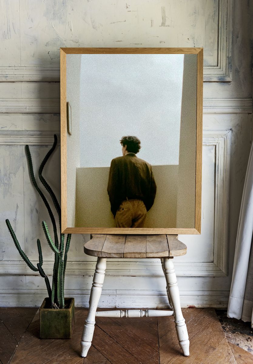 Solitary Figure in Minimal Interior Poster. room preview
