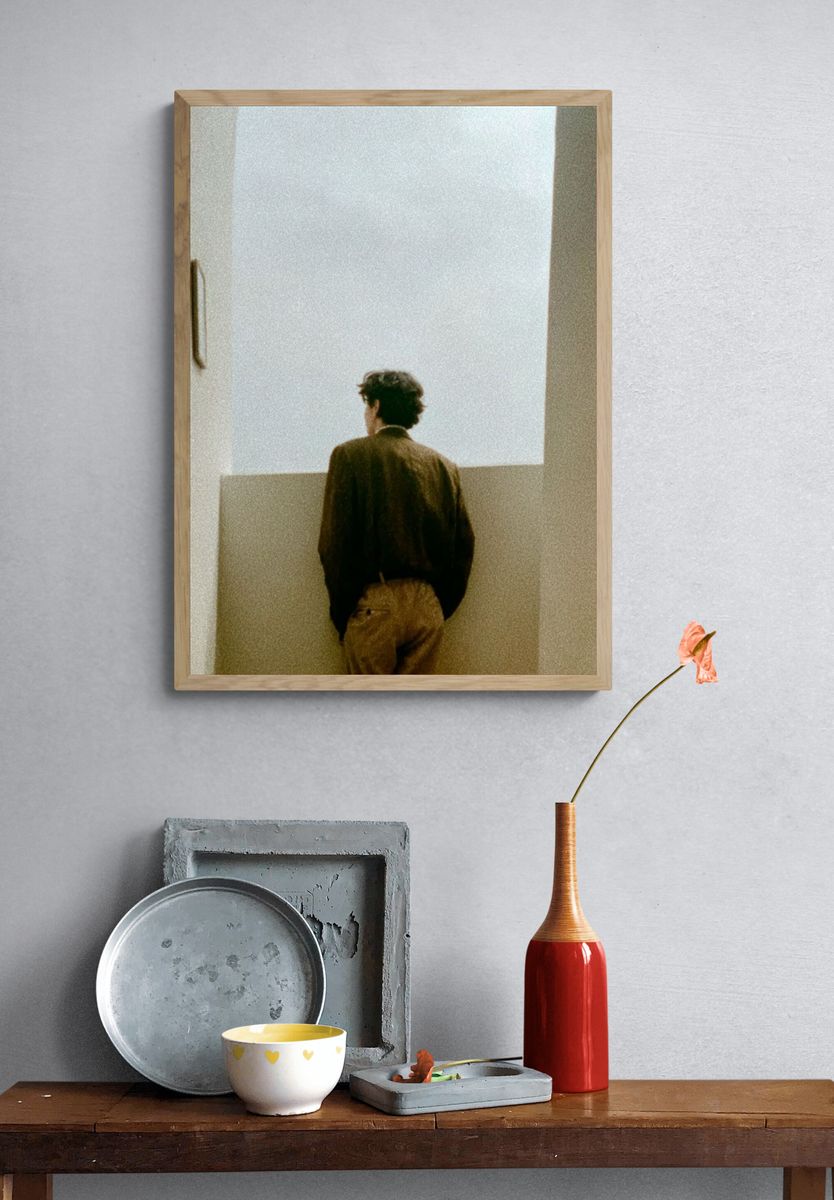 Solitary Figure in Minimal Interior Poster. — room view 3