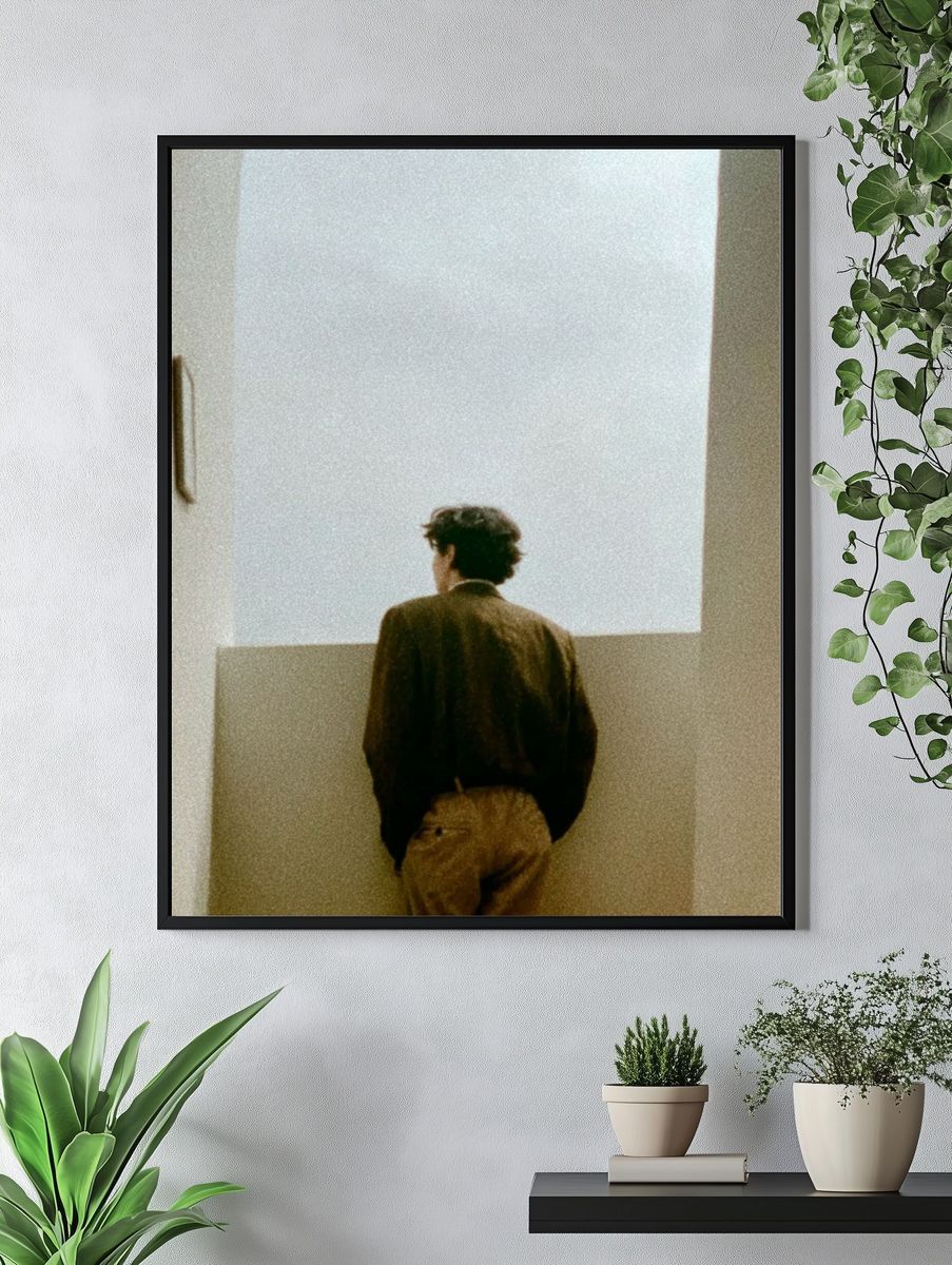 Solitary Figure in Minimal Interior Poster. — room view 4
