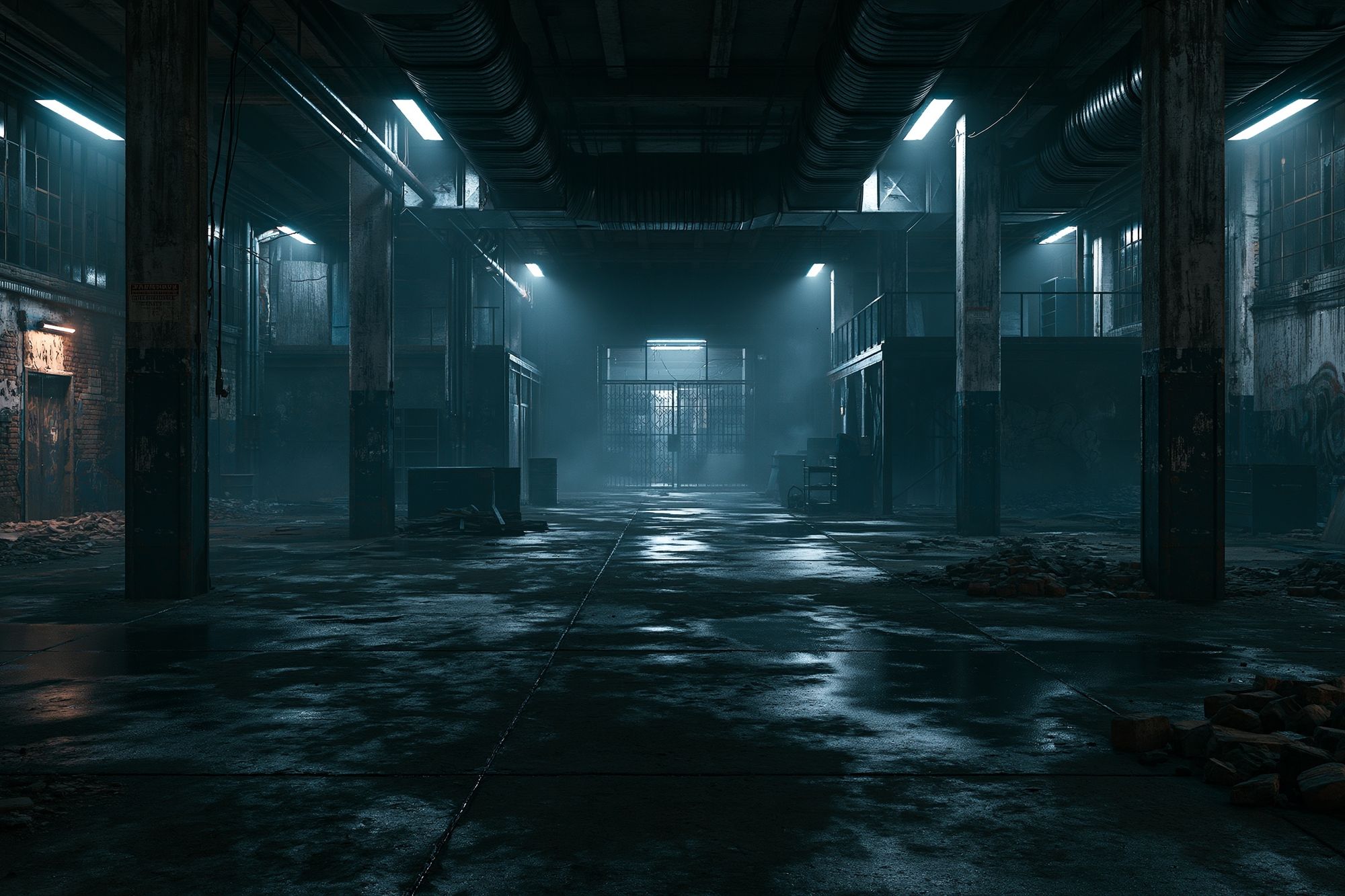 Abandoned Industrial Warehouse Photography Poster. poster — photography art