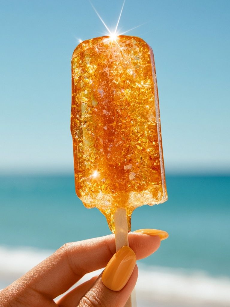 Golden Popsicle Beach Photography Poster. poster detail