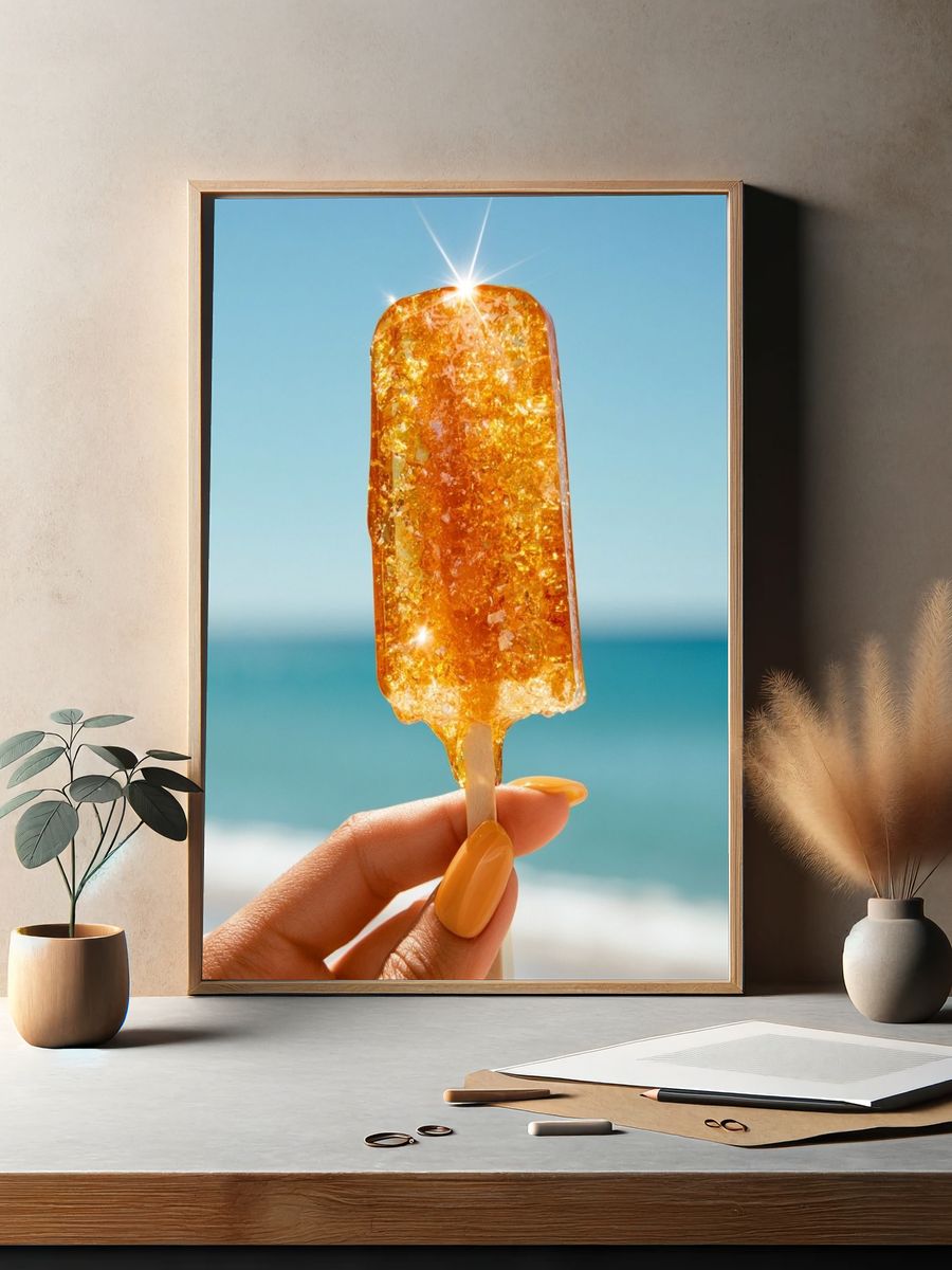 Golden Popsicle Beach Photography Poster. — room view 2