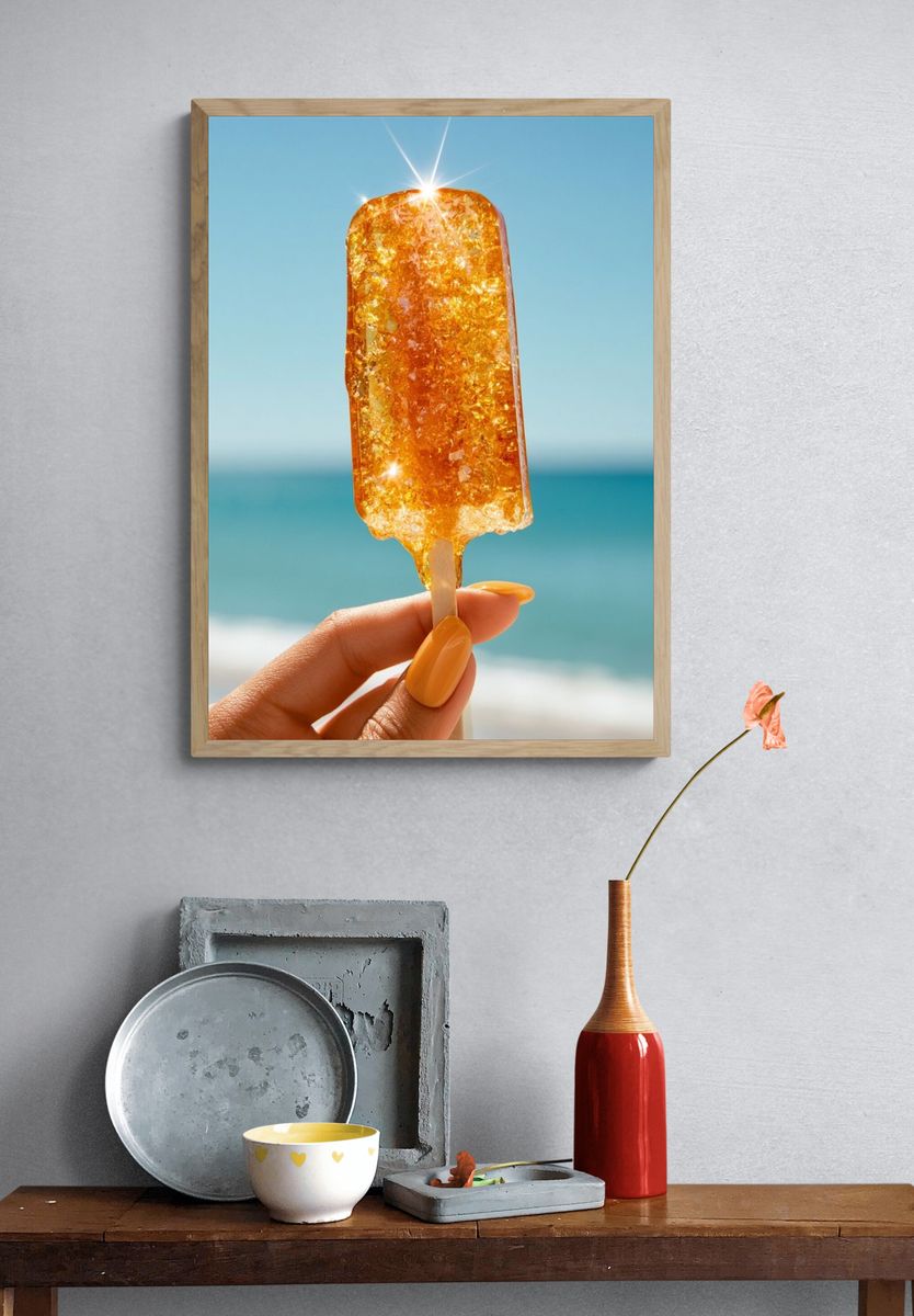 Golden Popsicle Beach Photography Poster. — room view 3