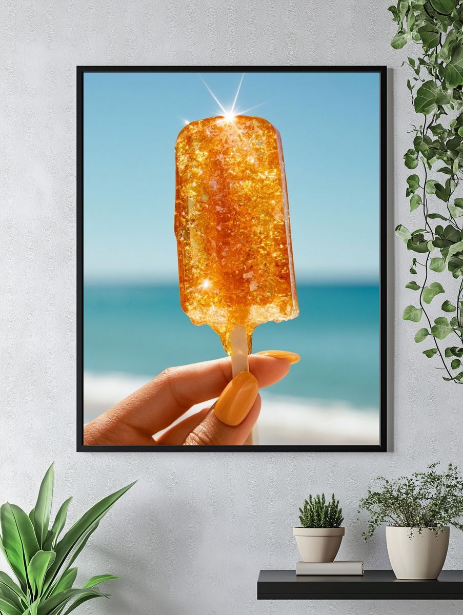 Golden Popsicle Beach Photography Poster. — room view 4