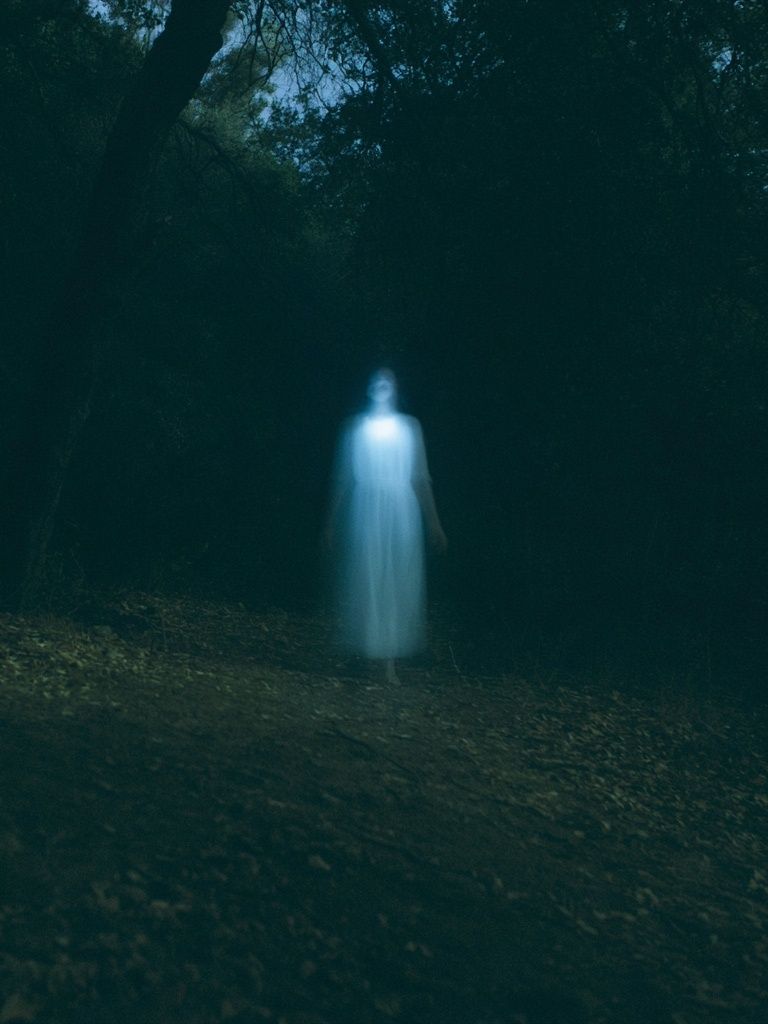 Ghostly Forest Figure Photography Poster. poster detail