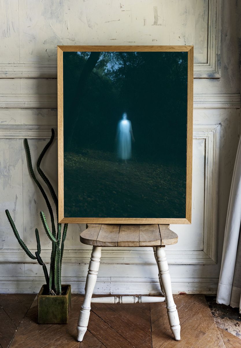 Ghostly Forest Figure Photography Poster. — room view 1