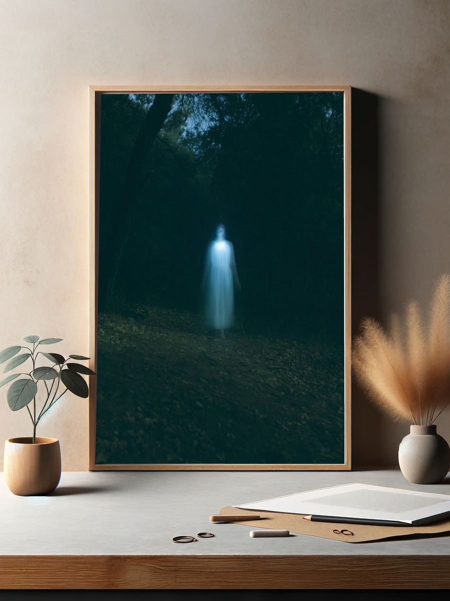 Ghostly Forest Figure Photography Poster. — room view 2