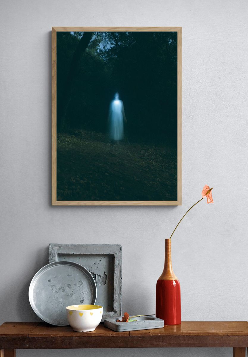 Ghostly Forest Figure Photography Poster. — room view 3