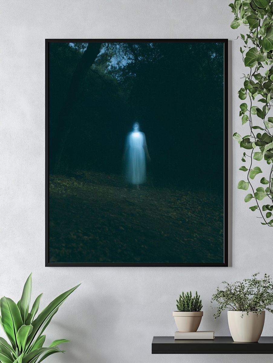 Ghostly Forest Figure Photography Poster. — room view 4