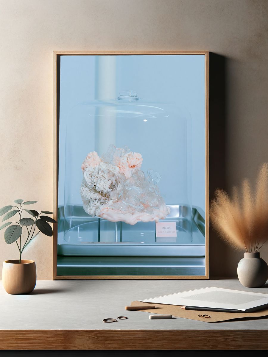 Cake Under Glass Photography Print. — room view 2