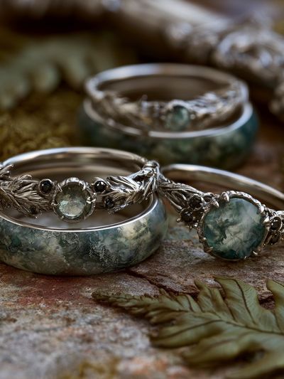 Botanical Gemstone Rings Photography Poster.