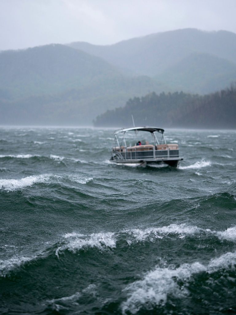 Stormy Lake Boat Photography Poster. poster — photography art