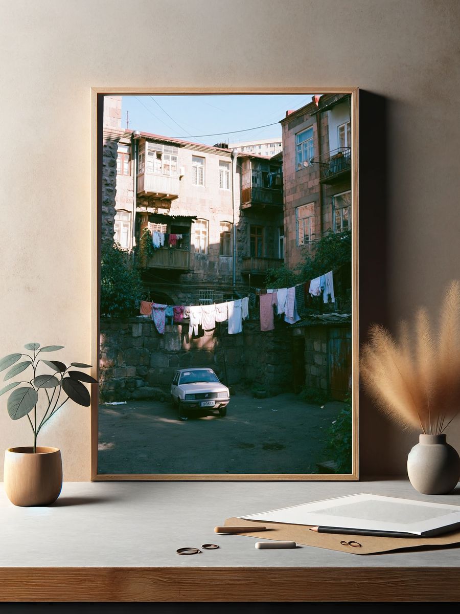 Urban Courtyard Photography Poster. — room view 2