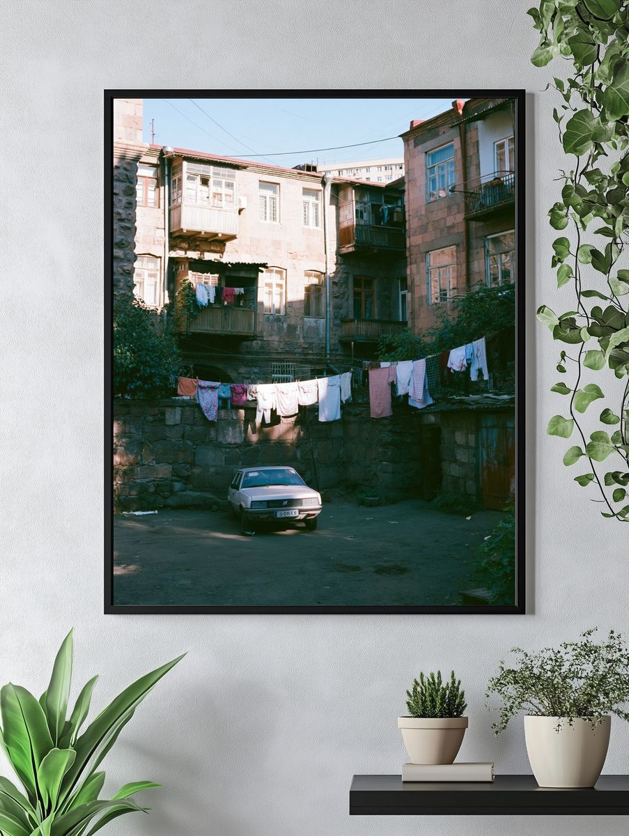 Urban Courtyard Photography Poster. — room view 4