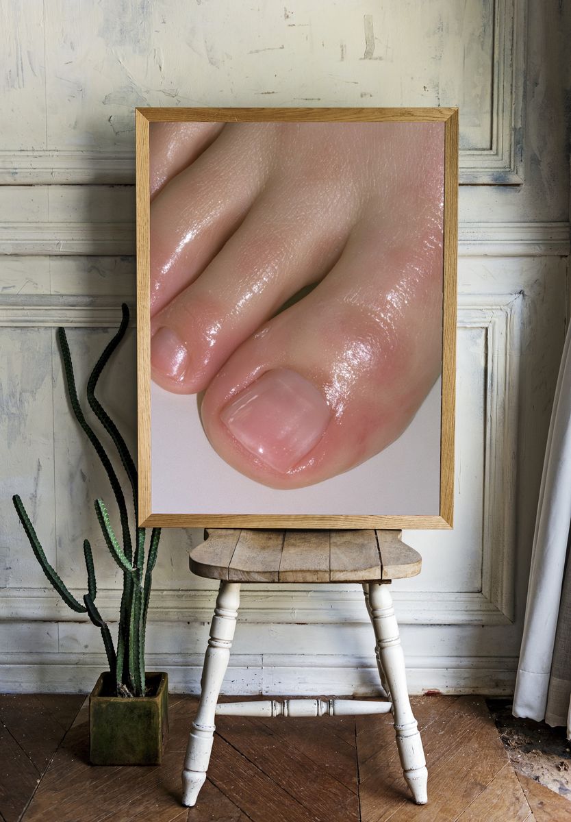 Glossy Pedicure Close-Up Photography Poster. room preview