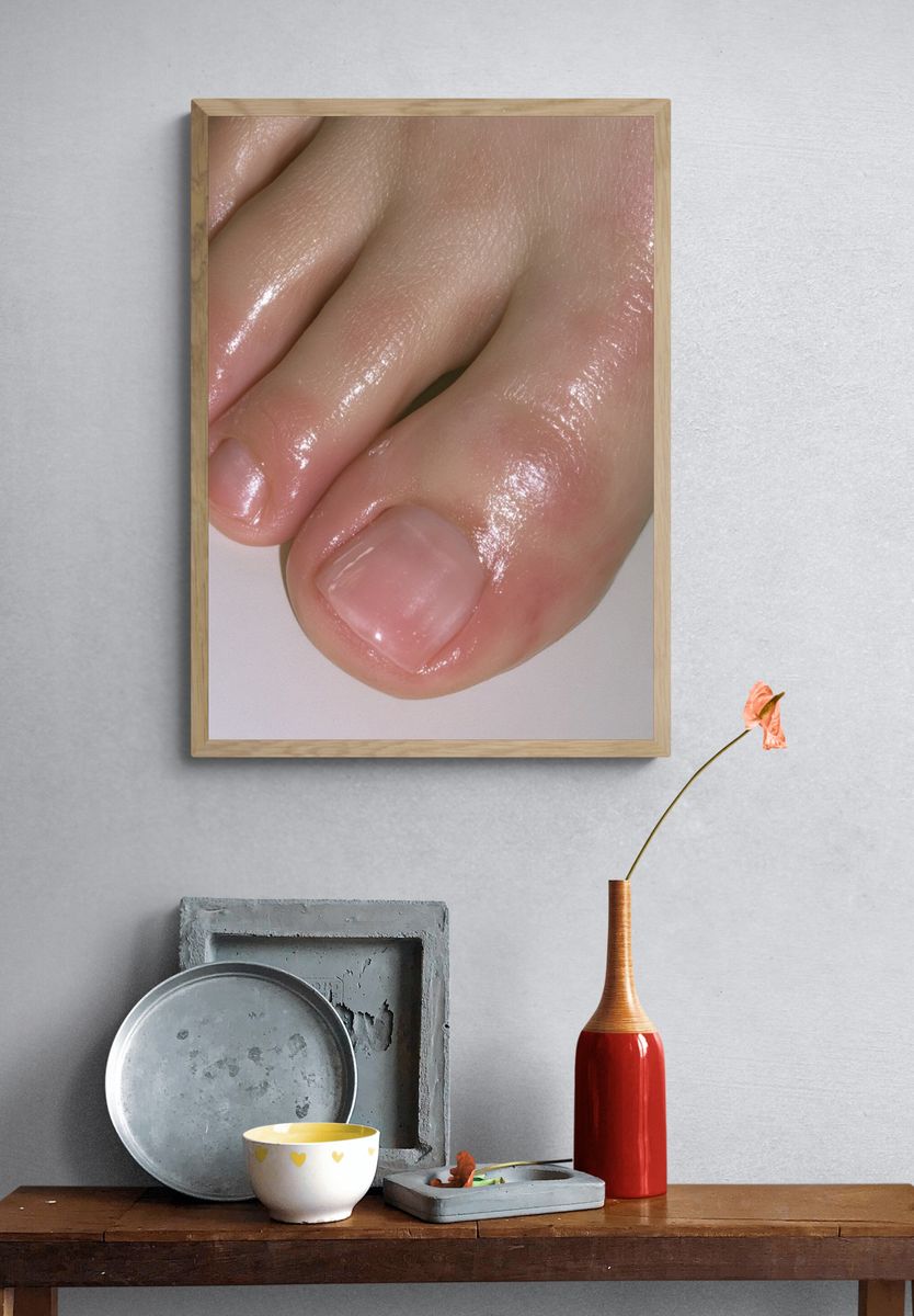 Glossy Pedicure Close-Up Photography Poster. — room view 3