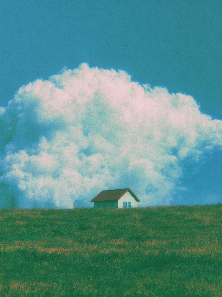 Dreamy Cloud House Photography Poster. poster detail