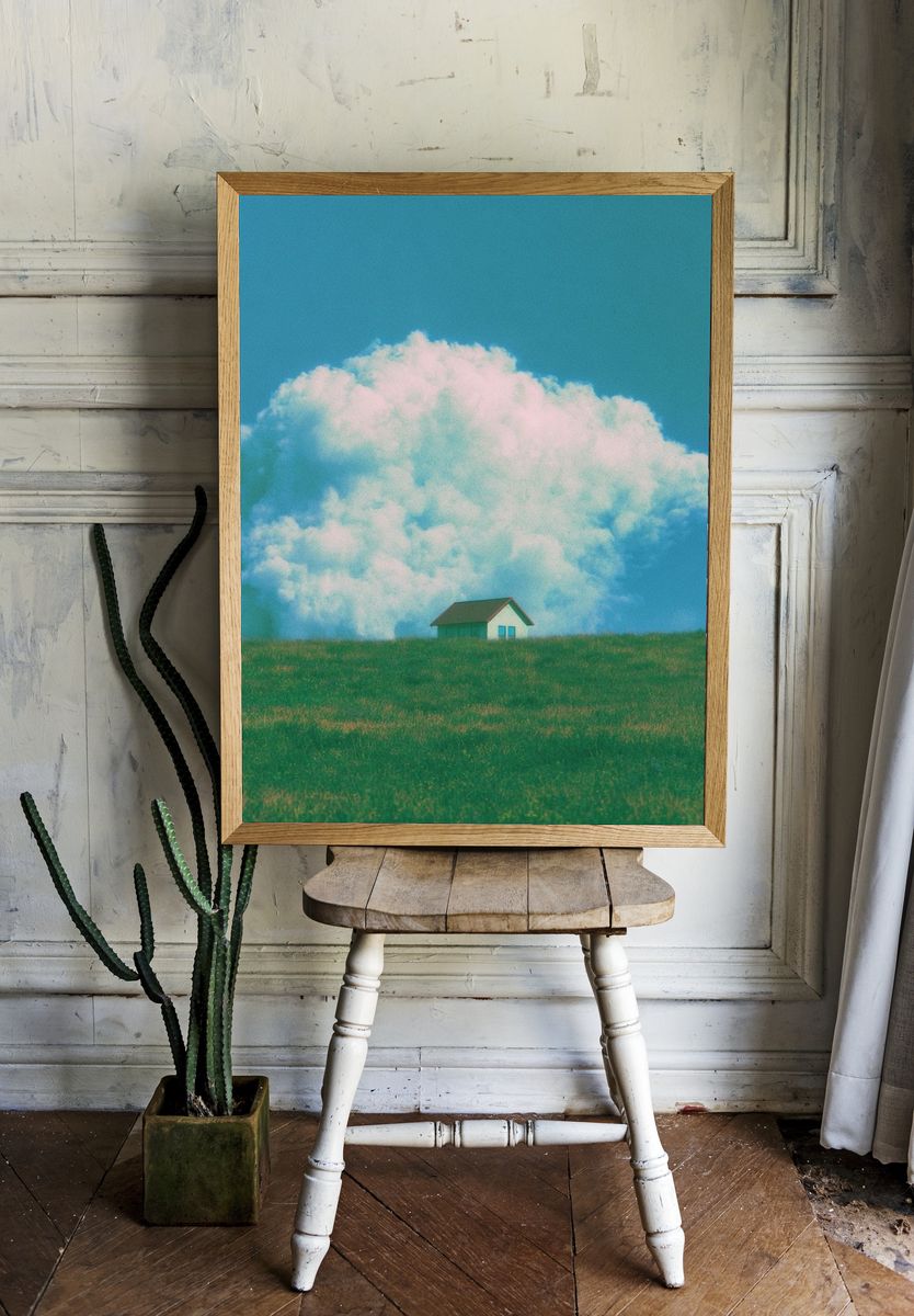 Dreamy Cloud House Photography Poster. — room view 1