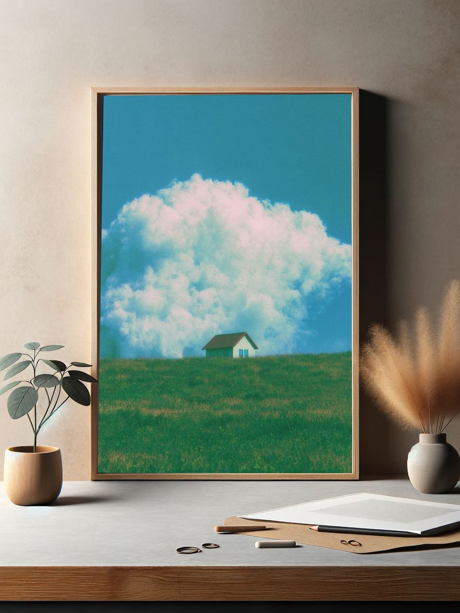 Dreamy Cloud House Photography Poster. — room view 2