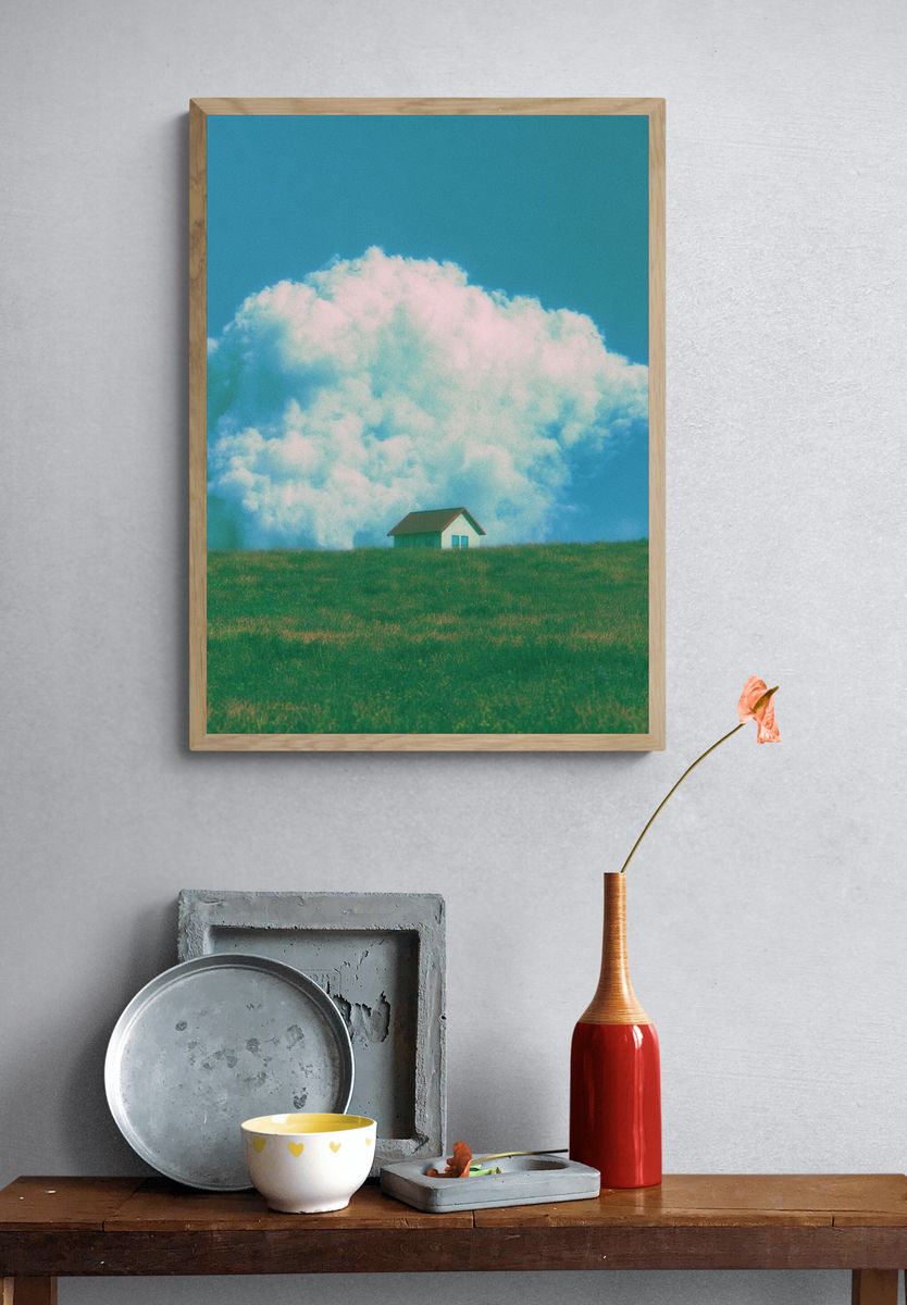 Dreamy Cloud House Photography Poster. — room view 3
