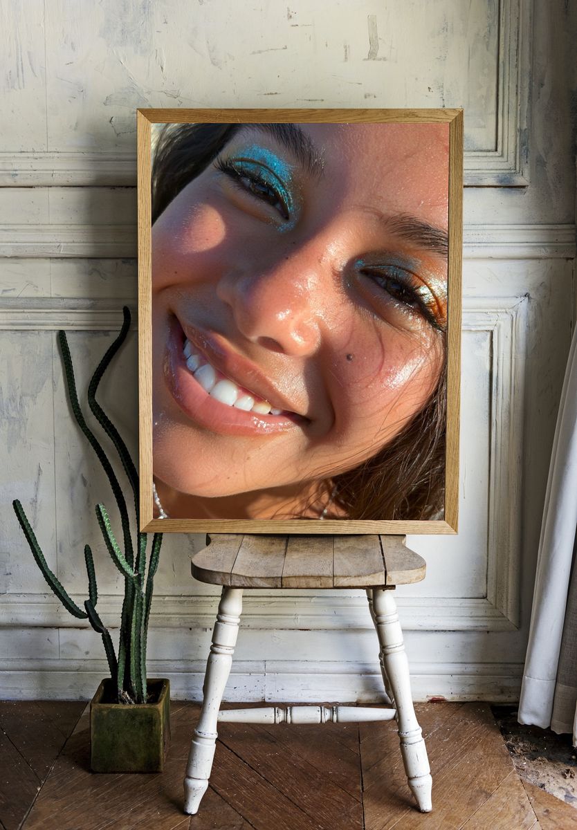 Sunlit Glam Portrait Poster. room preview
