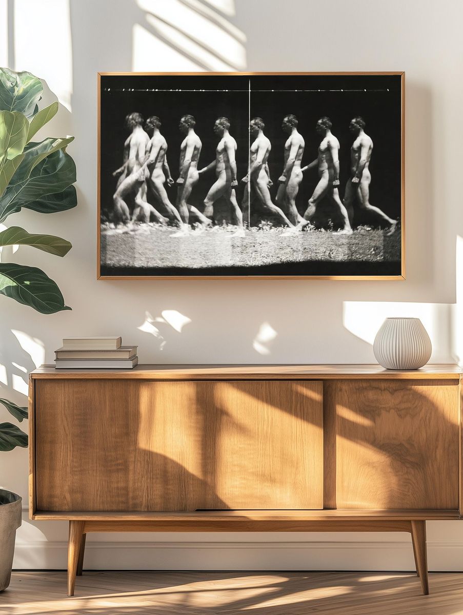 Nude photography naked man walking. — room view 3