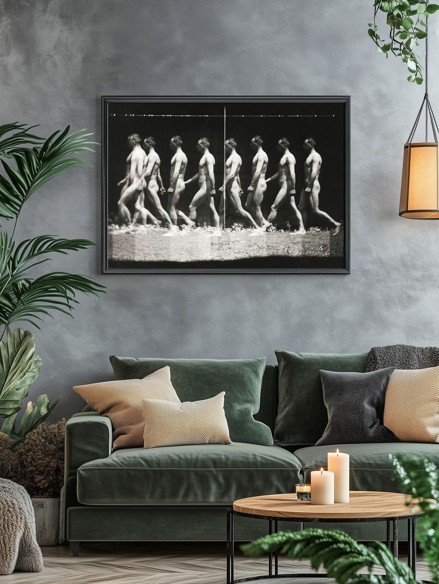 Nude photography naked man walking. — room view 4