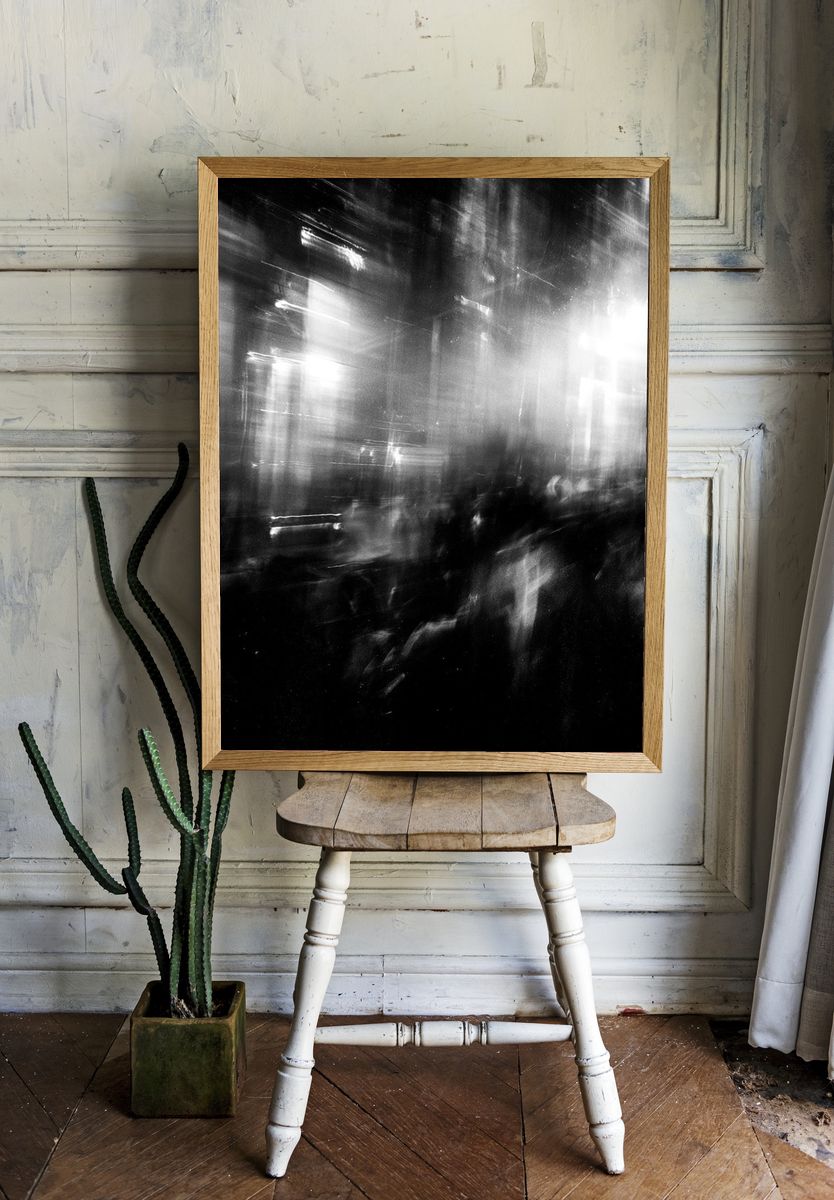 Blurred City Lights Photography Poster. room preview