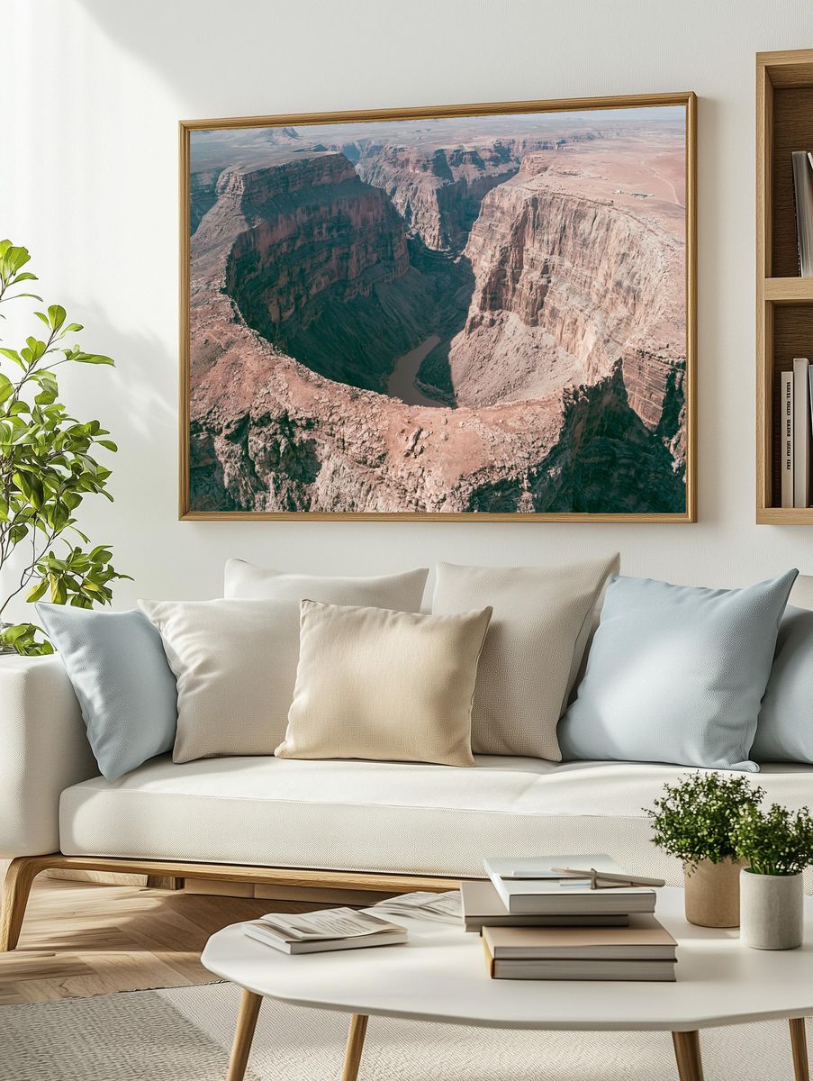 Desert Canyon Aerial Photography Poster. — room view 2
