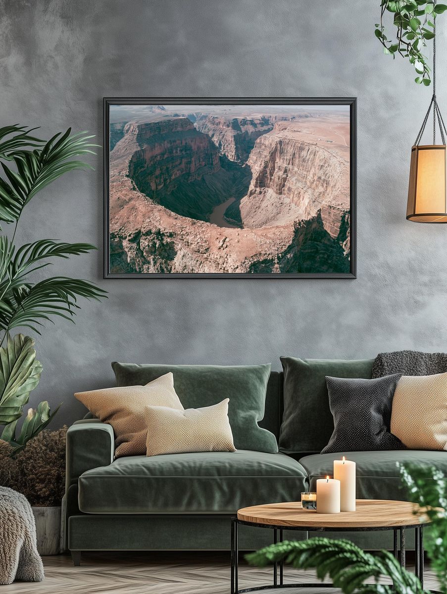 Desert Canyon Aerial Photography Poster. — room view 4