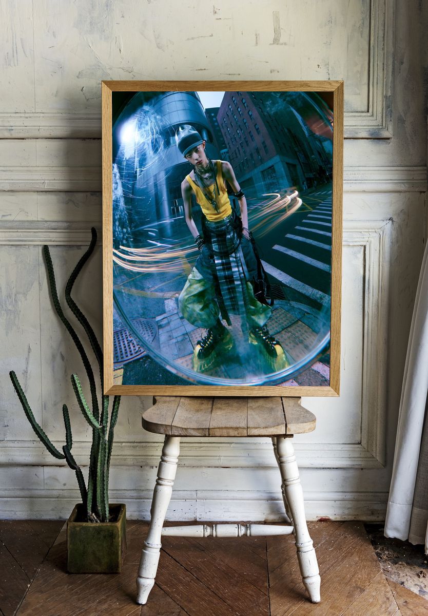 Cyberpunk Street Fashion Photography Poster. room preview