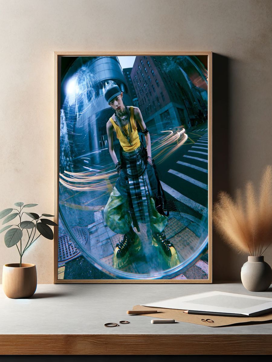 Cyberpunk Street Fashion Photography Poster. — room view 2