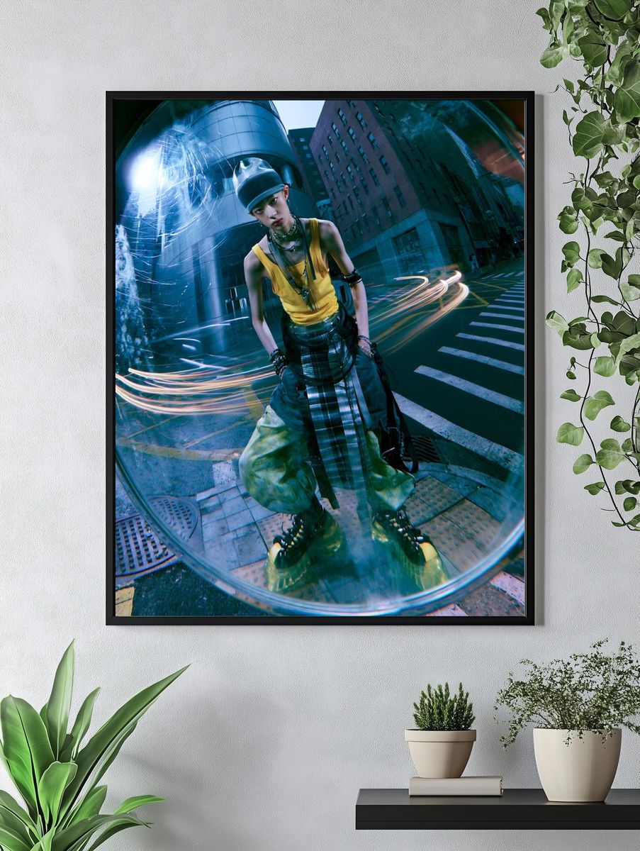 Cyberpunk Street Fashion Photography Poster. — room view 4