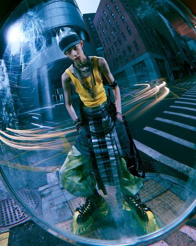 Cyberpunk Street Fashion Photography Poster.