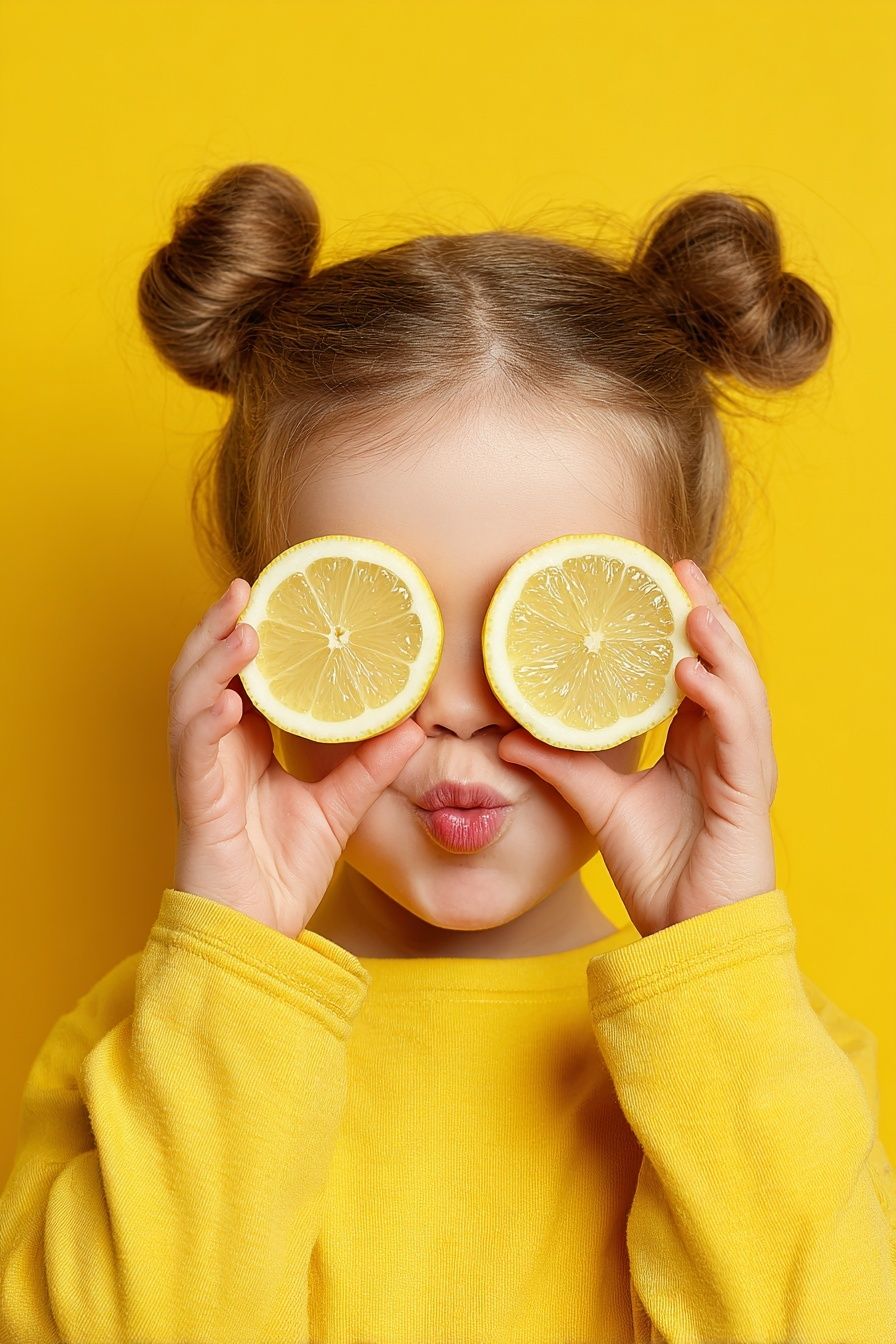 Lemon Playful Portrait Poster. poster detail