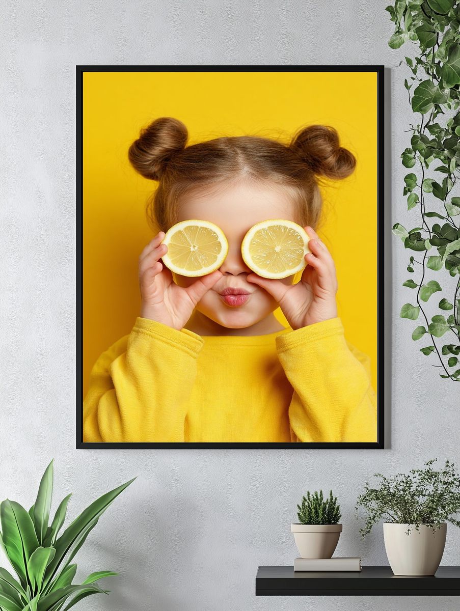 Lemon Playful Portrait Poster. — room view 4
