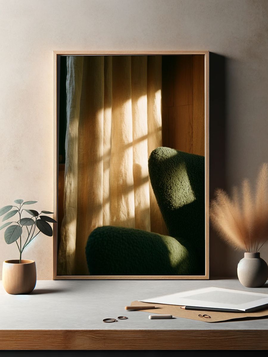 Sunlit Interior Still Life Photography Poster. — room view 2
