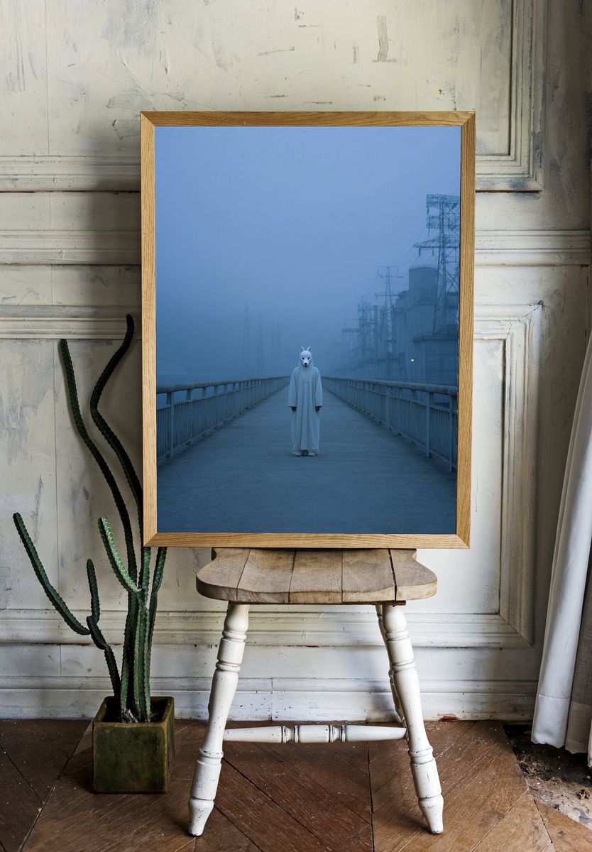 Masked Figure in Fog Poster. — room view 1