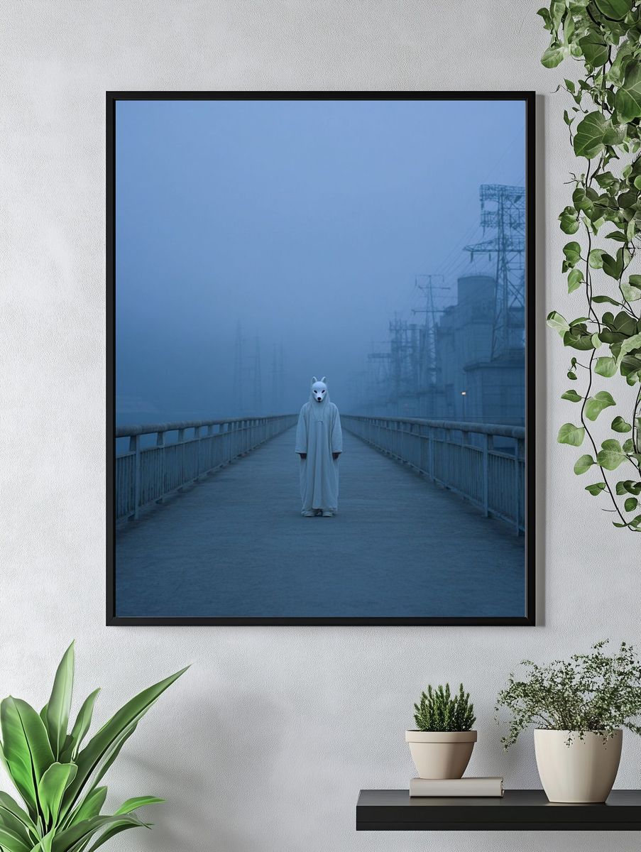 Masked Figure in Fog Poster. — room view 4